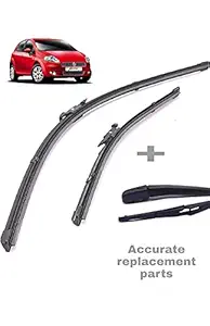 Accurate- Punto Front Specific Wiper Blades and Rear Wiper Arm with Blade,Set of 4 Pc