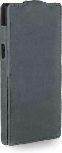 StilGut exklusive Ledertasche für Sony Xperia Z gris – Old Style Storm Grey - 5