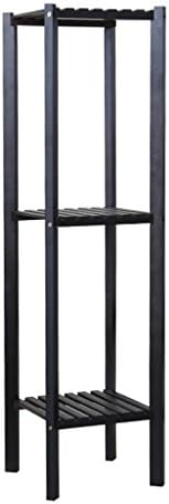 NNIU- Multi-storey flower shelf three-tier balcony shelf flowerpot living room floor flower shelf ( Color : Black , Size : 28*28*98cm )