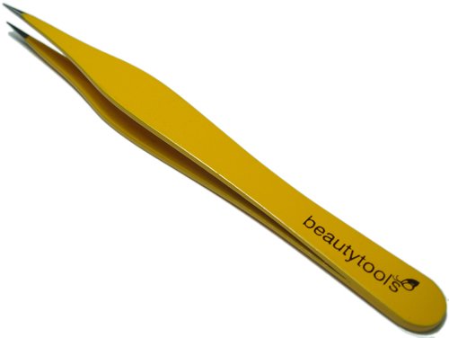 Beauty Tools Full Size Ingrown Point Tweezer Professional Tweezers Yellow. Co...