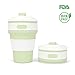 Produktbild DRH E-commerce Tragbar Reisebecher Faltbare Lebensmittelqualität Silikon Kaffeetasse, multifunktionale Wasser Tasse 12oz/350ml für Lesen, unterwegs,Faltbare Tasse, Haus (Grüne)