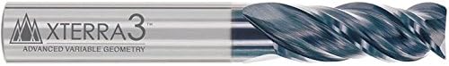 Global Cutting Tools XT3-1230-R5 Xterra3 Carbide End Mill - 3 Flute x 3/4'' Tip x 3/4'' Shank x 1 7/8'' Length of Cut x 4'' Overall Length w/ 0.050'' Corner Radius &amp; AlTiN-X Nano Coating