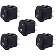 SP Electron PACK OF 5 Black SPST 2-Pin ON/Off Round Boat Rocker Switch AC 6A 250V 10A 125V