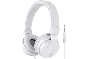 Gorsun® Auriculares para Niños,Plegable Cómodos Auriculares Niños con Seguro Material,Auriculares Infantiles con Ligera Diadema,Estéreo Cerrados Cascos para Niños -Blanco