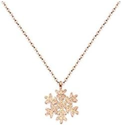 NIUWJ Women's Fashion Wild Necklace Frosted Snow-type Stainless Steel Clavicle Chain,RoseGold