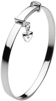 Kit Heath Girl's Sterling Silver Dinky Diamond Heart Bangle