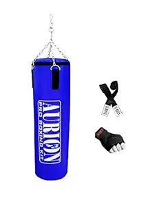 AURION Boxing Bag Filled Punching Bag for Boxing. Punching Bag 24 INCHES Blue