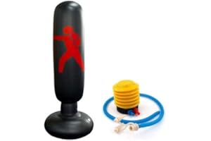MuscleForge® Inflatable standing punching bag 160 cm with a pump included in the set, wide base filled with sand or water