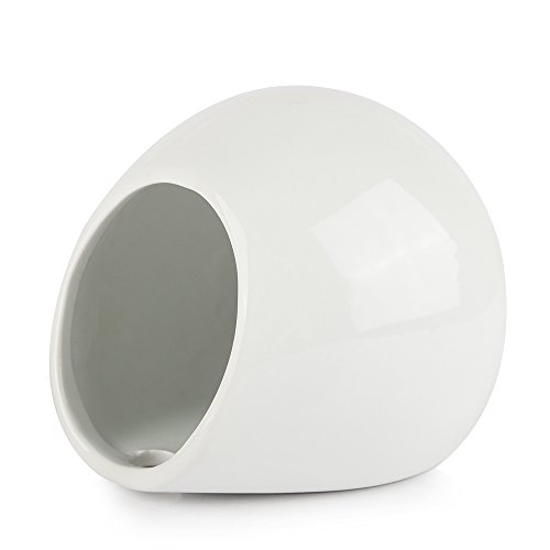 innoter wandhängende Sukkulente Übertopf für Outdoor Garten Terrasse Sukkulente, Übertopf Topf, Mini weiß rund Keramik Hydrokultur wandhängende Pflanztopf - 4