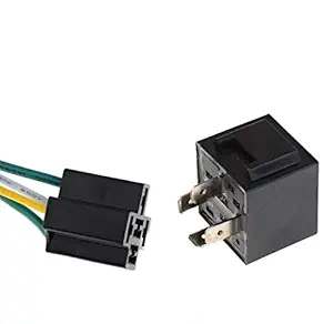 Auto-Ex Automotive Relay Horn Relay Set 4-Pin 12V SPST With Interlocking Relay Socket/Wiring Harnesses