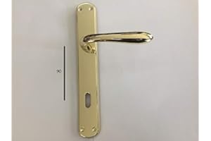 EFFEDIELLE MANIGLIA PER PORTA SIDNEY 1126 P IN MARITECH ORO LUCIDO, FORO PATENT, CON PLACCA INTERASSE MM.90 COMPLETA PER UNA PORTA DENTRO+FUORI, CON MOLLA DI RITORNO VITI DI FISSAGGIO COMPRESE