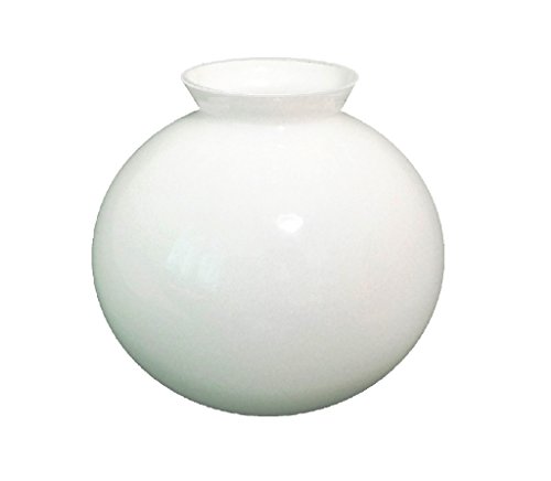 20cm Durchmesser Weiß -Glas-Kugel Lampenschirme mit Schräg Hals. Umfang: 63cm, Hals: 10.3cm Durchmesser.