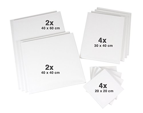 Sparset mit 12 Keilrahmen je 2x 40x40 + 40x60cm