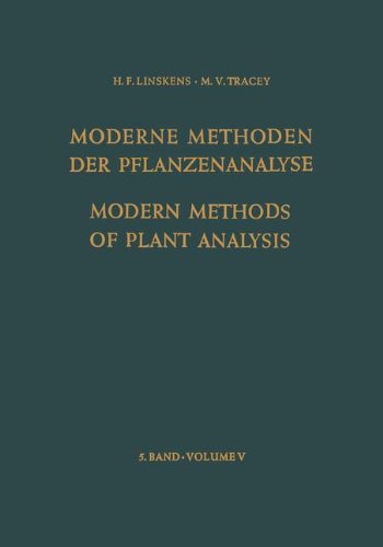 Modern Methods of Plant Analysis / Moderne Methoden der Pflanzenanalyse: 5