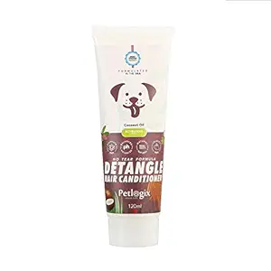 Petlogix Natural Detangle Hair Conditioner with Coconut Oil Deodorize & Condition All Coat Type Pet Dogs, Puppy, Kitten & Cat, 120ml