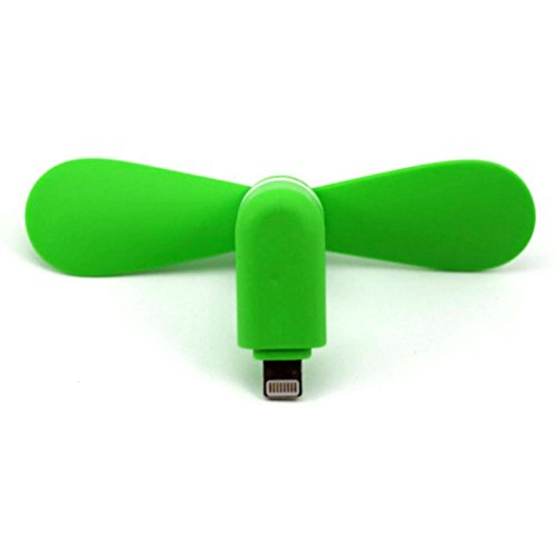 USB Telefon Mini Ventilator – Aohro Portable Micro USB Mini-Lüfter mit zwei Blättern für Apple iPhone 7/7 plus/6/6S & 6 Plus/6s Plus & iPhone 5/5S, iPad Air – Grün - 5