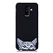 Produktbild Chreey Hülle für Samsung Galaxy A6 Plus (2018), Anti-kratzt Schwarz 3D Drucken Muster Handyhülle Weiche Silikon TPU Rückseiteülle Bumper Schutzhülle, Überraschte Katze