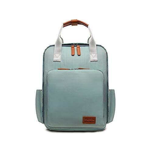 Preisvergleich Produktbild JSIHENA Reiserucksack Wickelrucksack Wickeltasche mit Wickelunterlage Multifunktional Oxford Große Kapazität Babyrucksack Kein Formaldehyd Stylisch Und Langlebig,Green
