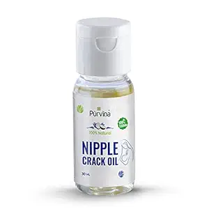 Purvina  100% Natural Nipple Crack Oil - 30 ml for Breastfeeding Mothers | No Preservatives | No Additives | 100% Edible