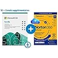Microsoft 365 Famille | Office 365 apps | jusqu’à 6 utilisateurs | 15 Mois + NORTON 360 Deluxe | PC/MAC, tablette et smartpho