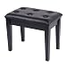 Produktbild Klavierbank Klavierhocker 51x33,5x54cm Polsterhocker Kunstleder Barhock Holz Hocker Pianobank Piano Stuhl Make-up Stuhl Schwarz