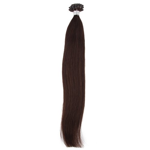 Beauty7 100S 100 STRANDS/50S 50 STRANDS Pre Bonded Nail U Tip 100 % Remy Human Straight Hair Extensions Natural Dark Brown (#2) 18'' 20'' 22'' 24'' (18'' 100g 1g/strand)