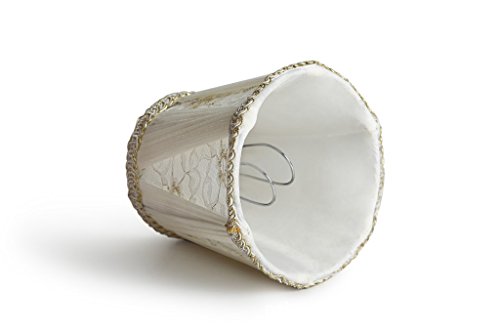 Splink 2 Pcs Lampenschirm E14 Stehlampe Tischlampenschirm aus Lace Stoff mit Blume Dekor Vintage Barockstil - 3