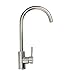 Produktbild Topser [Edelstahl Serie] Bleifrei Einhebel Einzelnes Loch Hoch Bogen Gebürstetes Küchenarmaturen, 360 Grad Schwenkbar Heiß und Kalt Mischer Einteilige Küchenarmatur mit Abs Gasspüler,60cm Zufuhrschlauch für Küche