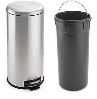 Edelstahl Mülleimer Treteimer Abfalleimer wahlweise 20L oder 30L (30L)