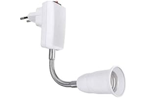 Akynite Douille E27 avec Interrupteur pour Lampe Murale Cuisine, AC 220V, Support Lampe Douille E27 à Poser, Spot Lampe Murale sans Fil pour Lampe de Lecture, Lampe de Garage (sans ampoule), Blanc