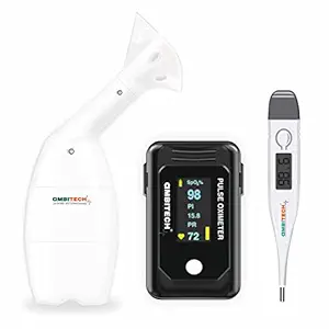 AmbiTech Healthcare Kit- Pulse Oximeter with SpO2 Perfusion Index OLED Display Steam Vaporiser Digital Thermometer (Made in India)(1 YEAR WARRANTY)