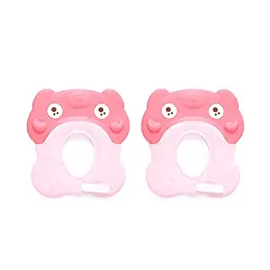 Safe-O-Kid 2 Shampoo Hats / Caps For Kids, No Tears & Adjustable, Pack of 2, Pink