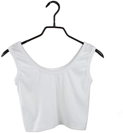 Women's T-shirt, Manadlian Fashion Women Tight Crop Top Skinny O-Neck Sports Dance Short Vest T-Shirt (White, M)
