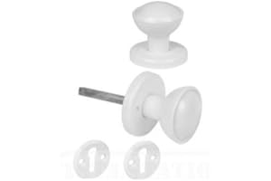 DISCOUNT HARDWARE UK White Plastic Rim Mortice Door Knob Set