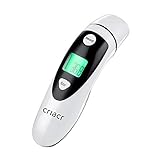 Criacr Ear and Forehead Dual Mode Infrared Body Thermometer, Non-Contact Baby Thermometer with Instant Reading (6-8 Sec), Fever Alarm, Memory Recall for Kids & Adults