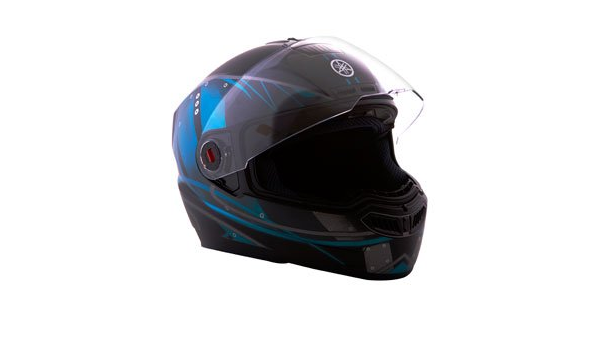 Yamaha YR7 Full Face Hemlet Black Cyan 