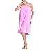 TopTie Women's Cotton Cover Up Spa Shower Bath Wrap Adjustable Buttons Closure - Pink,S/M