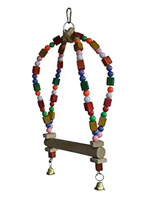 KSK Extra Large Bird Chewing Swing Toy, Parrot Colorful Stand Playground for, Medium & Large Macaw African Grey Cockatoos Cockatiel Sun Conures cage Accessories