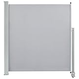 Farbe: Grau vidaXL Seitenmarkise Ausziehbar 140x300 cm Grau Sichtschutz Windschutz Markise