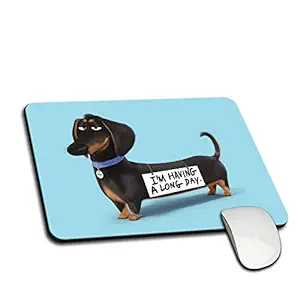DwellAmor Long Day Dog Printed Designer Anti Skid, Thick Non-Slip Rubber Base Mouse Pad Compatible with Computer, Laptops, PC, Home & Office Mousepad HD Quality Multicolor [AAB511]