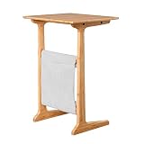 Capacidad de carga: 30kg. Bases de portátiles DD Mesa Auxiliar, Sofá Mesa Multifuncional, Bolsa Almacenamiento Madera/Tela Mesa de Medición Borde Cama -Banco de Trabajo (Color : Blanco)