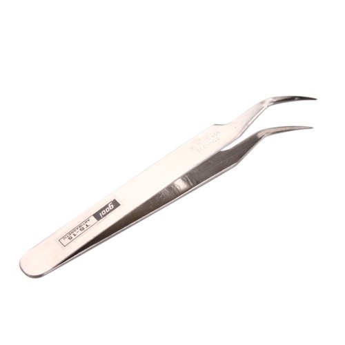 Well-Goal Stainless Steel Makeup Eyelash Nail Art Rhinestones Glitter Extension Curved Tweezer Picking Tool