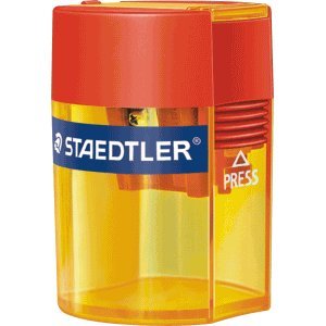 Preisvergleich Produktbild Staedtler 10 x Spitzdose rund rot / gelb