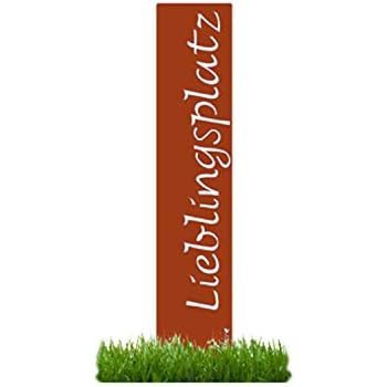 Garten Gartendeko Original Pflegeanleitung Von Steinfigurenwelt Schild Lieblingsplatz 50x23cm Zum Aufhangen Wandhanger Turhanger Edelrost Rost Rostige Gartendekoration Gartenschilder Garten