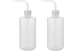 LATRAT Set di 2 annaffiatoi in plastica, bottiglie di sicurezza per la pulizia delle bottiglie trasparenti per il giardinaggio, l'irrigazione delle piante, il laboratorio 500ml