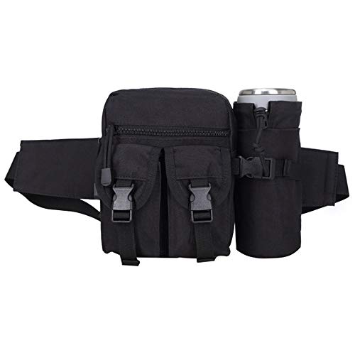Preisvergleich Produktbild Tianzhiyi Wilde Umhängetasche Taktische Wasserflasche Warten Packsack wasserdichte Gürteltasche Gadget Gürtel Abnehmbare Tasche Für Militärreisen Trekking Wandern Fahrrad Klettern Im Freien, Schwarz