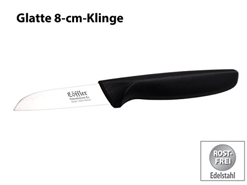 Löffler Schneidewaren Co. Gemüse-/Obst-/Schälmesser aus Solingen, Edelstahl, glatte 8-cm-Klinge - 2