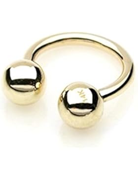 Paula & Fritz® Augenbrauen Lippen Brustpiercing 14 Karat Echtgold Hufeisen alle Größen GDH