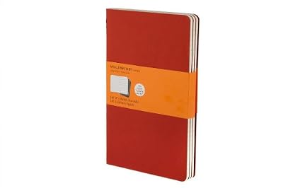 Moleskine Cahier Pocket Ruled Red Cover L. 3er Pack