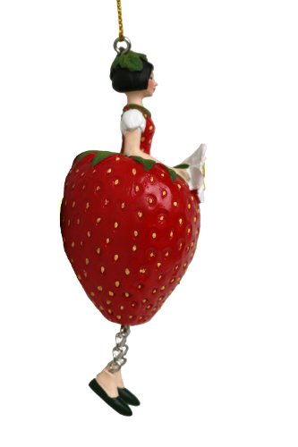 Erdbeer Blumen Mädchen zum Hängen Flower Fairy Figur Dekofigur – Rosemarie Schulz Heidelberg - 3